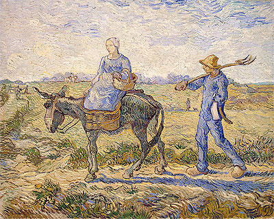 Morning: Going out to Work (After Millet)  , 1890 | Vincent van Gogh | Giclée Leinwand Kunstdruck