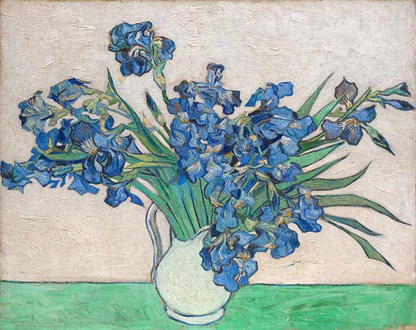 Stillleben - Vase mit Schwertlilien, 1890 | Vincent van Gogh | Giclée Leinwand Kunstdruck