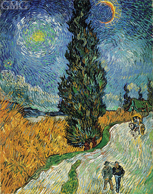 Straße mit Zypresse und Stern, 1890 | Vincent van Gogh