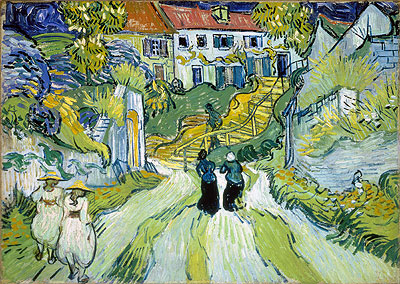 Dorfstraße und Treppe mit Figuren, 1890 | Vincent van Gogh