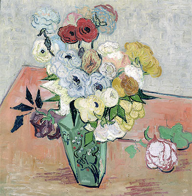 Still Life - Vase with Roses and Anemones, 1890 | Vincent van Gogh | Giclée Leinwand Kunstdruck