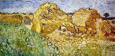 Weizenstapelfeld, 1890 | Vincent van Gogh | Giclée Leinwand Kunstdruck