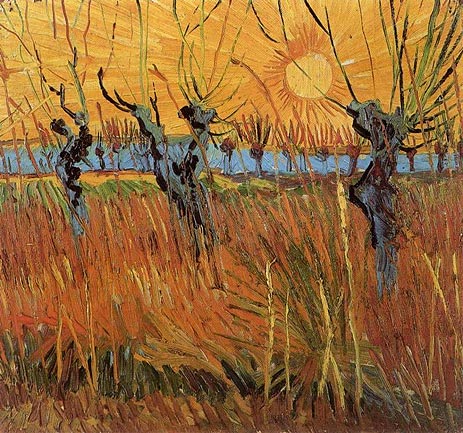 Weiden bei Sonnenuntergang, 1888 | Vincent van Gogh | Giclée Leinwand Kunstdruck