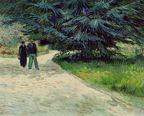 Couple in the Park, Arles, 1888 | Vincent van Gogh | Giclée Leinwand Kunstdruck