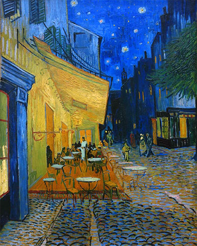 Caféterrasse am Abend, 1888 | Vincent van Gogh | Giclée Leinwand Kunstdruck
