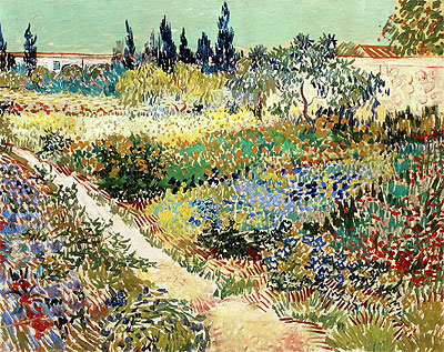 Blühender Garten mit Weg, 1888 | Vincent van Gogh | Giclée Leinwand Kunstdruck