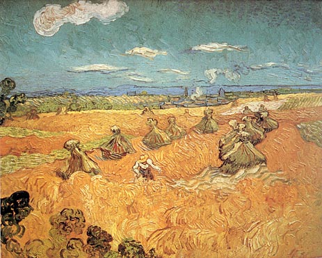 Wheat Stacks with Reaper, 1888 | Vincent van Gogh | Giclée Canvas Print
