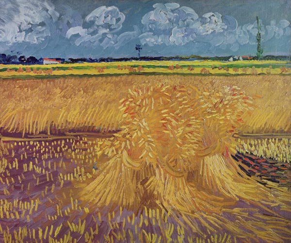 Weizenfeld mit Korngarben, 1888 | Vincent van Gogh | Giclée Leinwand Kunstdruck