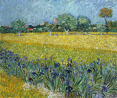 View of Arles with Irises in the Foreground, 1888 | Vincent van Gogh | Giclée Canvas Print