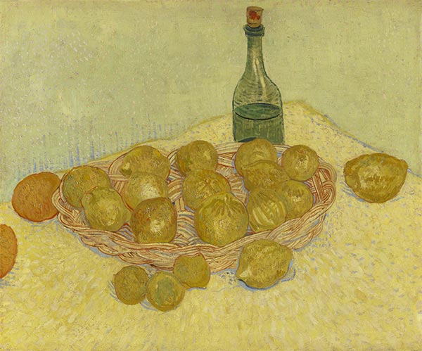 Stillleben: Flasche, Zitronen und Orangen, 1888 | Vincent van Gogh