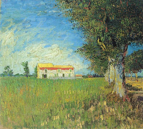 Farmhouse in a Wheat Field, 1888 | Vincent van Gogh | Giclée Leinwand Kunstdruck