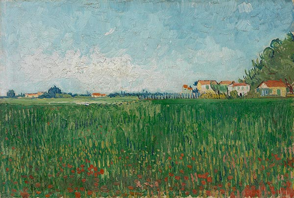 Bauernhäuser auf einem Weizenfeld bei Arles, 1888 | Vincent van Gogh