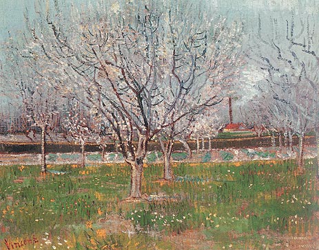 Obstgarten in Blüte (Pflaumenbäume), 1888 | Vincent van Gogh | Giclée Leinwand Kunstdruck