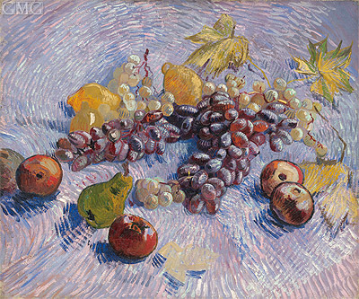 Still Life with Grapes, Apples, Pears and Lemons, Autumn 188 | Vincent van Gogh | Giclée Leinwand Kunstdruck