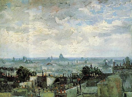 Blick auf die Dächer von Paris, 1886 | Vincent van Gogh | Giclée Leinwand Kunstdruck