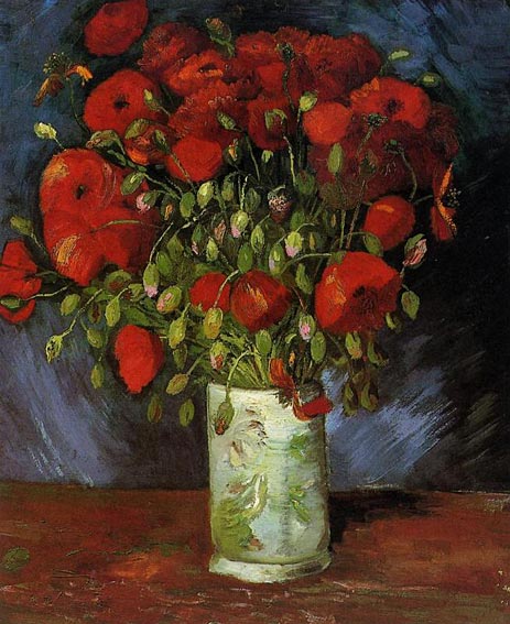 Vase mit roten Mohnblumen, c.1886 | Vincent van Gogh | Giclée Leinwand Kunstdruck