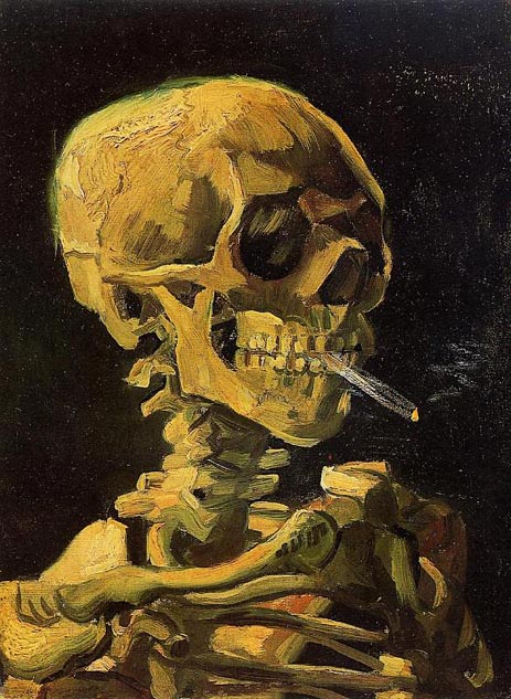 Skull with Burning Cigarette, 1886 | Vincent van Gogh | Giclée Leinwand Kunstdruck