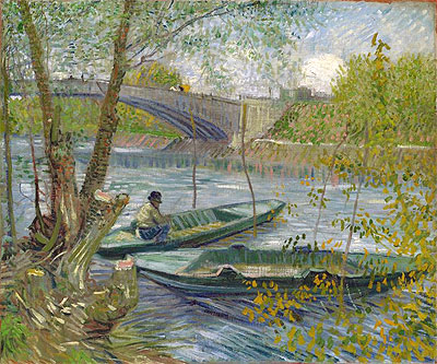 Fishing in Spring, the Pont de Clichy (Asnieres), 1887 | Vincent van Gogh | Giclée Leinwand Kunstdruck
