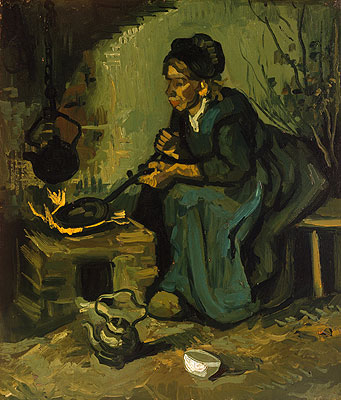 Peasant Woman Cooking by a Fireplace, 1885 | Vincent van Gogh | Giclée Canvas Print
