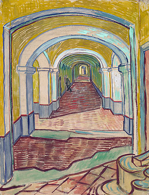 Corridor in the Asylum, 1889 | Vincent van Gogh | Giclée Leinwand Kunstdruck