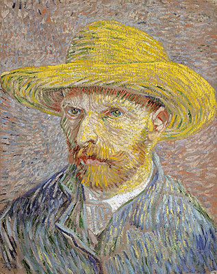 Vincent van Gogh | Self Portrait with a Straw Hat, c.1887 | Giclée Canvas Print