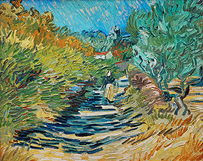The Road to Saint-Remy, 1889 | Vincent van Gogh | Giclée Leinwand Kunstdruck