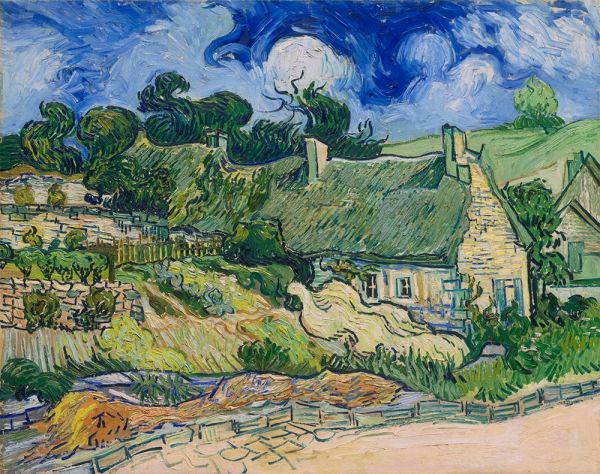 Vincent van Gogh | Thatched Cottages at Cordeville, 1890 | Giclée Canvas Print