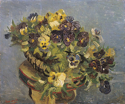 Vincent van Gogh | Basket of Pansies on a Small Table, 1887 | Giclée Canvas Print
