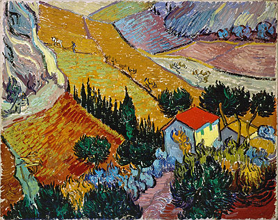 Landschaft mit Haus und Pflüger, 1889 | Vincent van Gogh