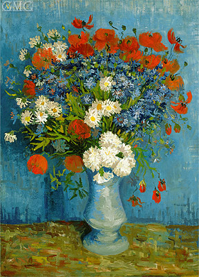 Vase mit Kornblumen und Mohnblumen, 1887 | Vincent van Gogh