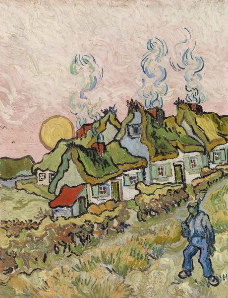 Cottages in the Sunshine - Reminiscence of the North, 1890 | Vincent van Gogh | Giclée Canvas Print