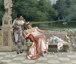 The Flirtation, n.d. von Vittorio Reggianini | Leinwand Kunstdruck