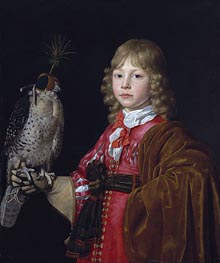 Portrait of a Boy with a Falcon, undated by Wallerant Vaillant | Canvas Print