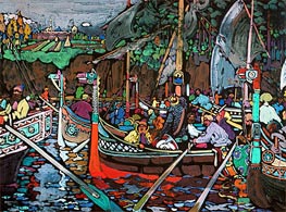 Song of the Volga, 1906 von Kandinsky | Leinwand Kunstdruck