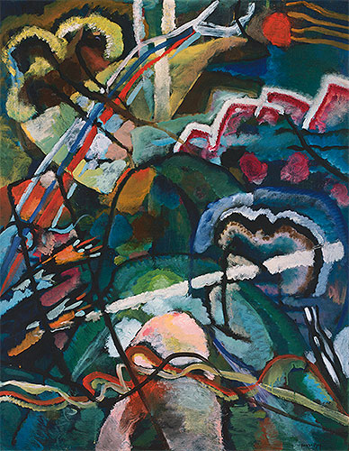 Sketch I for Painting with White Border (Moscow), 1913 | Kandinsky | Giclée Canvas Print