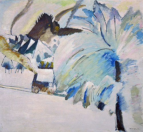 Murnau mit Lokomotive, 1911 | Kandinsky | Giclée Leinwand Kunstdruck