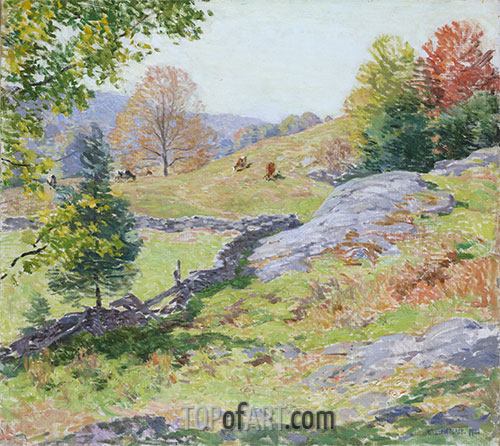 Hillside Pastures - September, 1922 | Willard Metcalf | Giclée Canvas Print