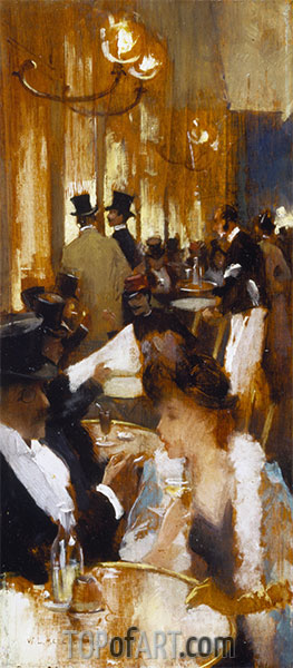 Der Kaffee, 1888 | Willard Metcalf | Giclée Leinwand Kunstdruck