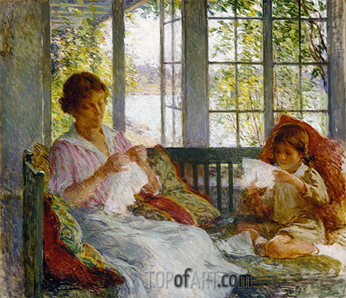 My Wife and Daughter, c.1917/18 | Willard Metcalf | Giclée Canvas Print