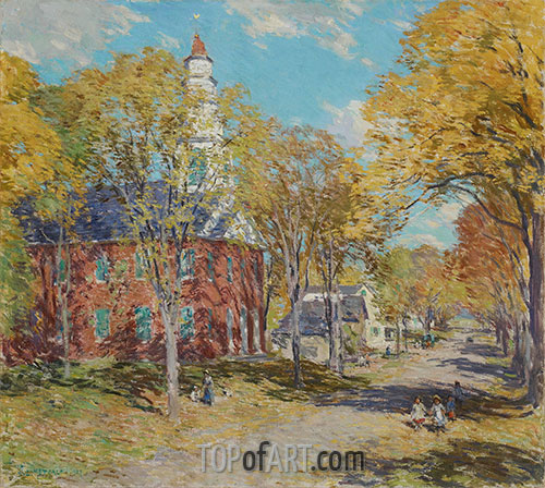October Morning: Deerfield, Mass, 1917 | Willard Metcalf