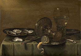 Frühstücksstillleben mit Silbertazza, 1630s von Claesz Heda | Leinwand Kunstdruck