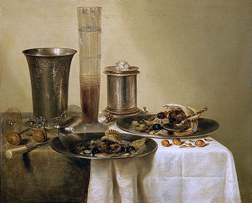 Still Life with Silver Goblets, 1637 | Claesz Heda | Giclée Leinwand Kunstdruck