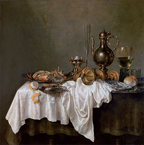 Breakfast with a Crab, 1648 | Claesz Heda | Giclée Leinwand Kunstdruck