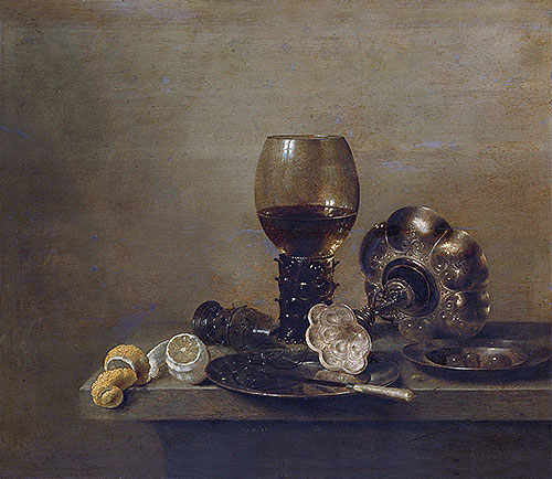 Stillleben mit zerbrochenem Glas, 1642 | Claesz Heda