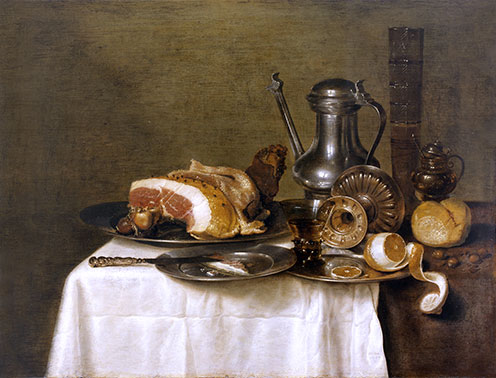 Still Life with Ham, 1649 | Claesz Heda | Giclée Leinwand Kunstdruck