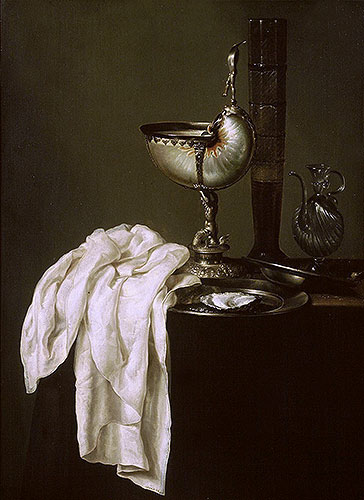 Stillleben mit Nautiluspokal und Auster, 1640 | Claesz Heda