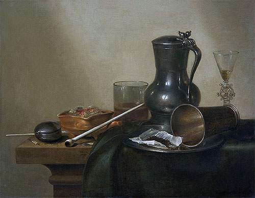 Tobacco Still Life, 1637 | Claesz Heda | Giclée Canvas Print