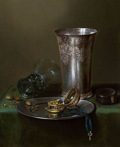 A Still Life with a Silver Goblet and a Watch on a Pewter Plate, undated | Claesz Heda | Giclée Canvas Print