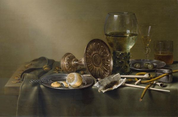Still Life with Glasses and Tobacco, 1633 | Claesz Heda | Giclée Canvas Print