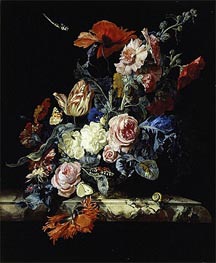 A Vase of Flowers, 1663 von Willem van Aelst | Leinwand Kunstdruck